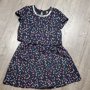 Total Girl Black Dress with Colorful Polka Dots